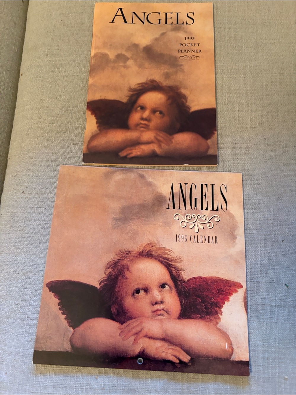 Vintage miniature 1995  pocket planner & 1996 Calendar Angels